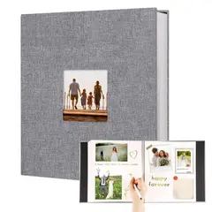 KUANGYE - Álbum de Fotos Grande Con Cubierta Marco de Tela 40 Páginas