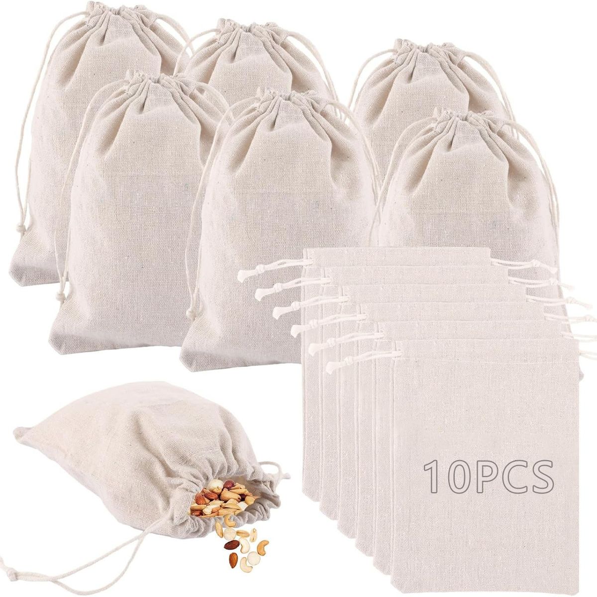 KUANGYE - 10 Bolsa De Tela Crea Tipo Saquito 15x20 Cm Fruta Bolsa