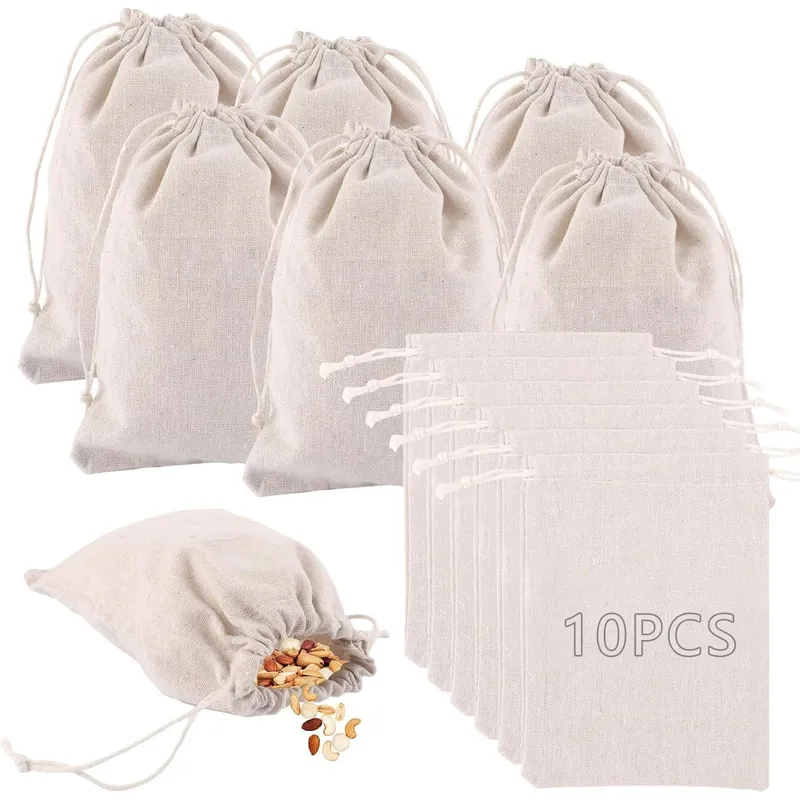 KUANGYE - 10 Bolsa De Tela Crea Tipo Saquito 15x20 Cm Fruta Bolsa