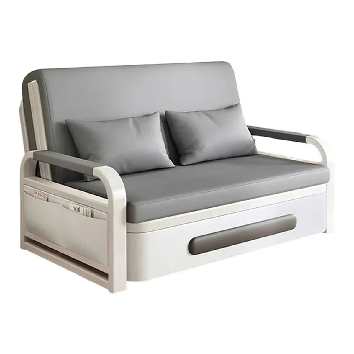 YOMYM - Sofá Cama Plegable Gris 65×158×192cm Con Bolsa De Almacenamiento