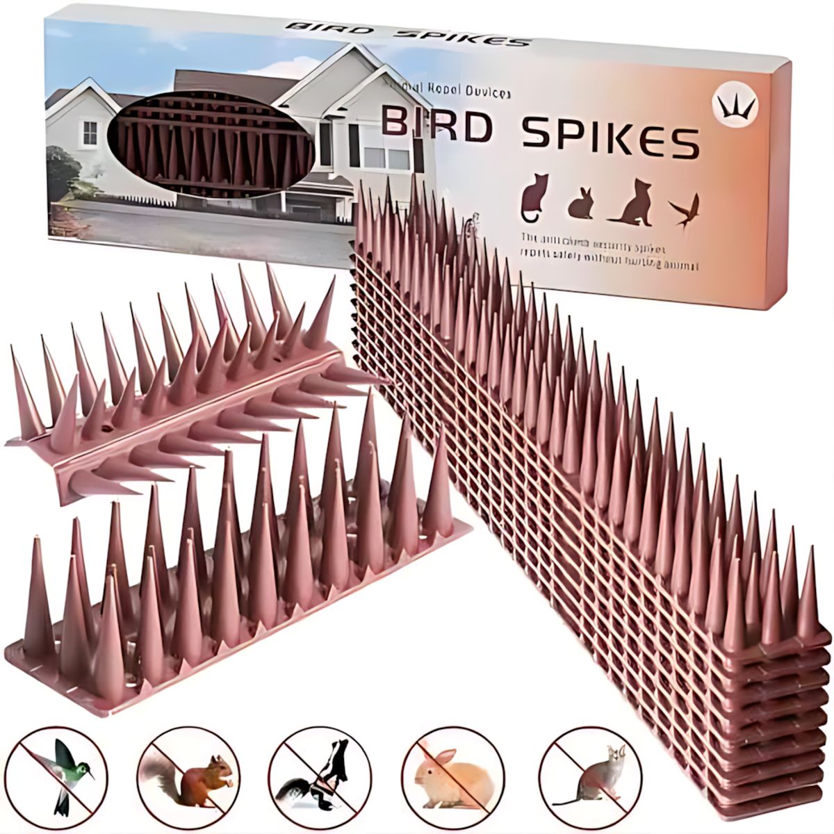 GENERICO - Púas Repelente Palomas Anti Aves Pajaros Ahuyentado 8ud
