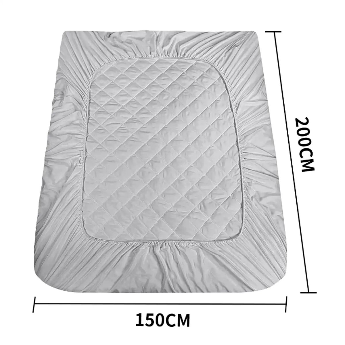 SUPERCENTER - Cubrecolchón Impermeable 2 Plazas + Funda De Almohada Gris