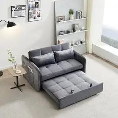 YOMYM - Sofa Cama Cuero Sintetico Base De Fierro Almacenable 140×98×82 cm