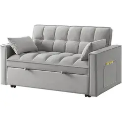 YOMYM - Sofa Cama Cuero Sintetico Base De Fierro Almacenable 140×98×82 cm
