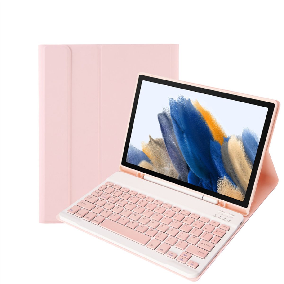 RENVMEXY - Funda Teclado Rosa Melón para Samsung Tab A8 2021