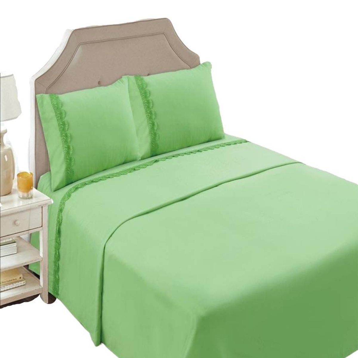 GENERICO - JUEGO DE SABANAS 144 HILOS KING VERDE