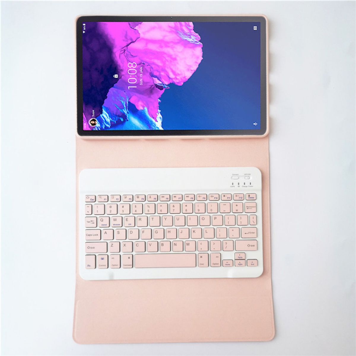 RENVMEXY - Funda Teclado Rosa para Lenovo Tab P11 de 11 pulgadas