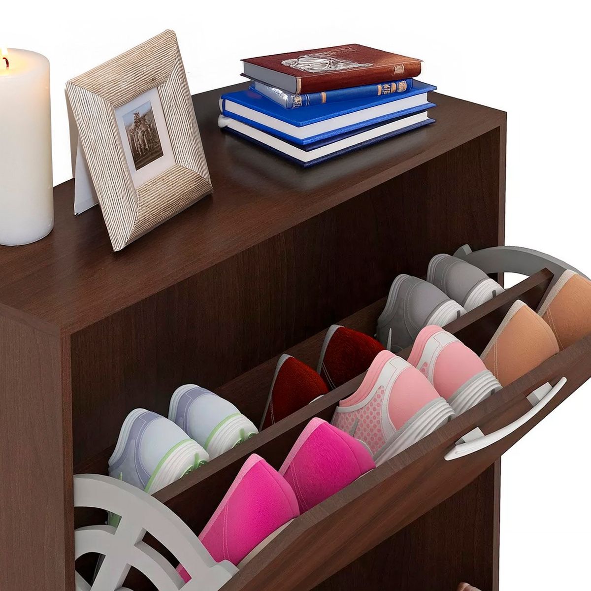 DE TODO Y MAS - Zapatero Organizador 2 Puertas Café Chic Home