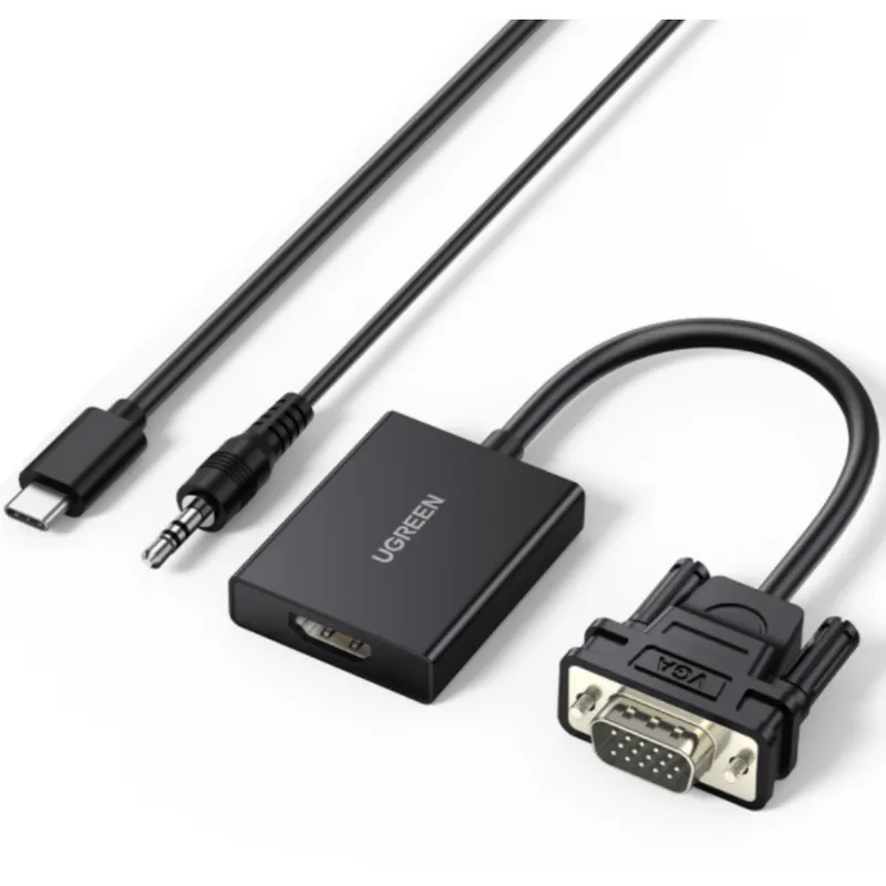 UGREEN - Convertidor VGA a HDMI + Audio 35mm Ugreen