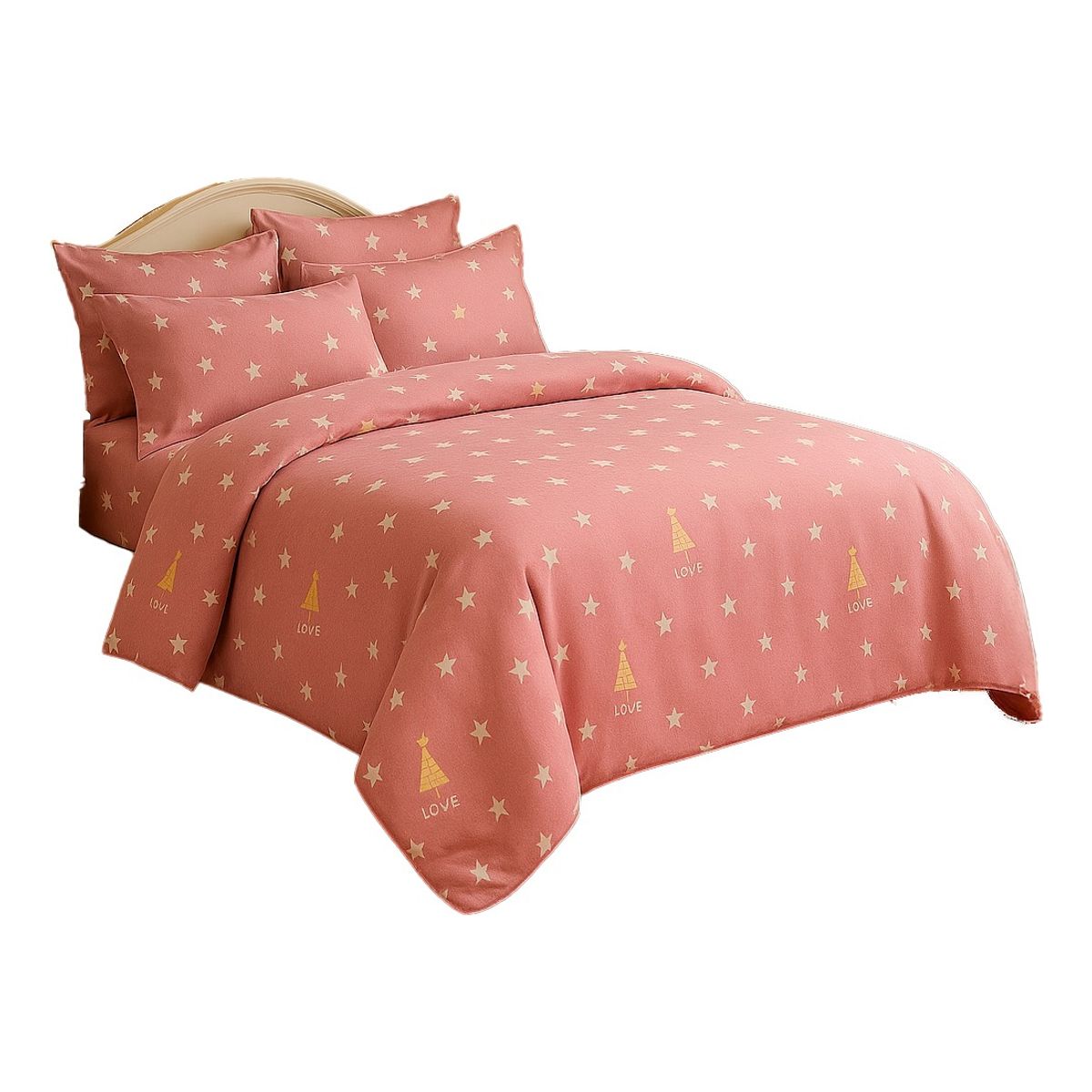 ARMONIA - Sábana 2 Plazas 800 Hilos - Diseño Americano Rosa - 810