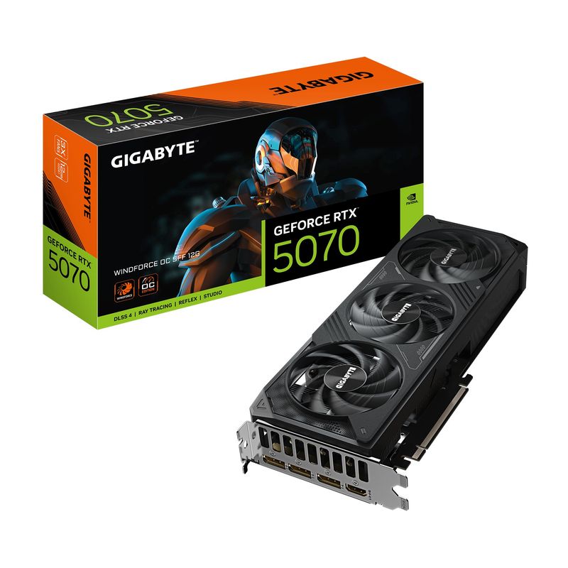 GIGABYTE - Tarjeta de Video GIGABYTE Nvidia GeForce RTX 5070 WINDFORCE OC SFF 12G