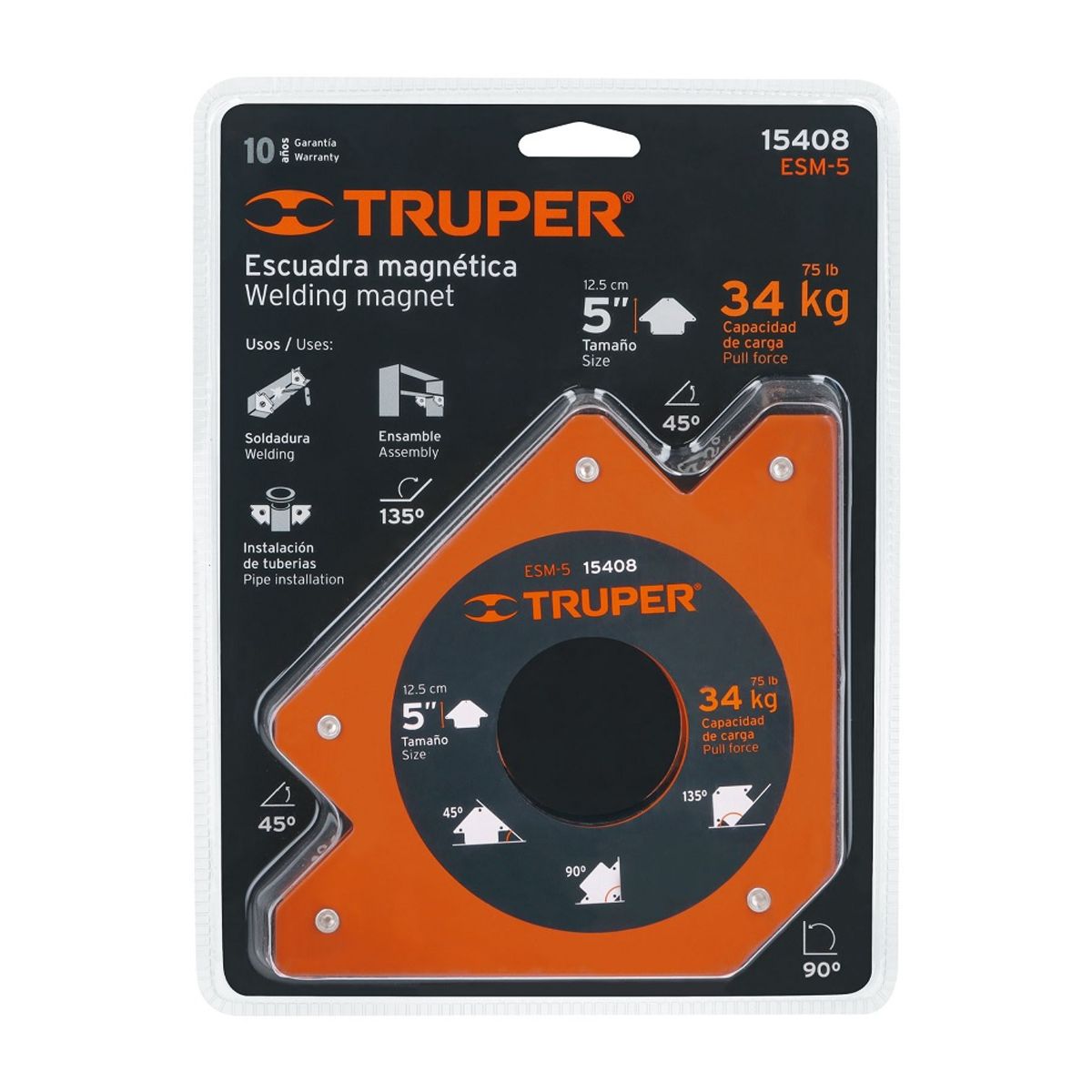 TRUPER - ESCUADRA MAGNETICA PARA SOLDAR 5 PULG TRUPER.