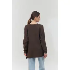 GUINDA - Sweater de cuello en V y tela suave Lume