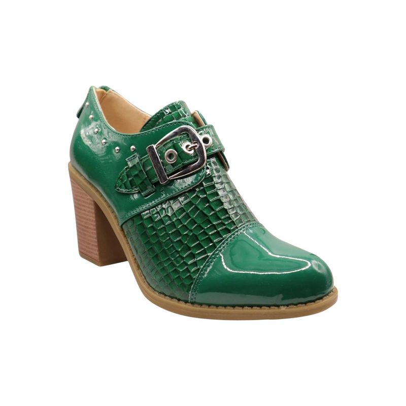 HERIEL - Botín Verde Charol Taco Mujer