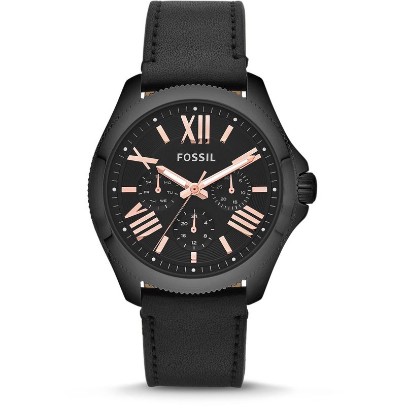 FOSSIL - Reloj Fossil Cecile AM4523 Negro De Cuero Piel Para Mujer.