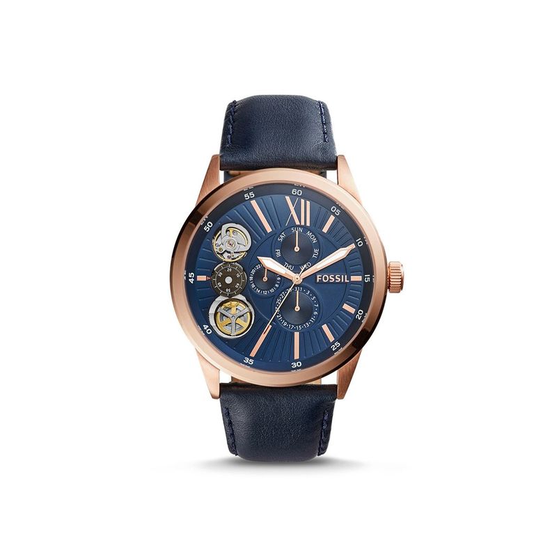 FOSSIL - Reloj Fossil Classic BQ2219 Azul De Cuero Piel Para Hombre