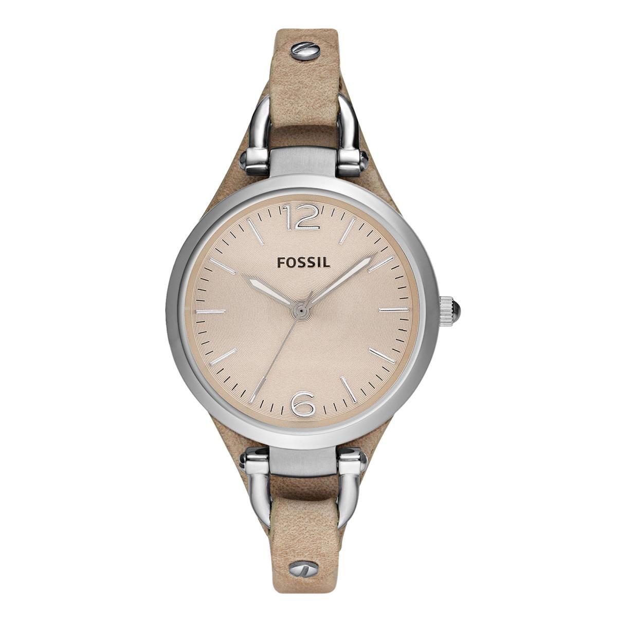 FOSSIL - Reloj Fossil Georgia ES2830 Beige De Cuero Piel Para Mujer.