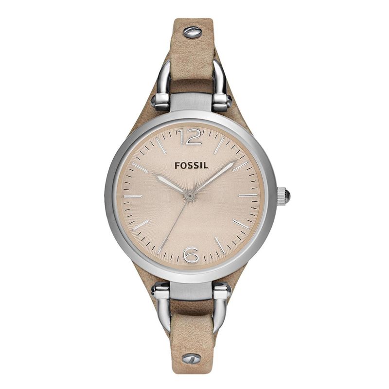 FOSSIL - Reloj Fossil Georgia ES2830 Beige De Cuero Piel Para Mujer