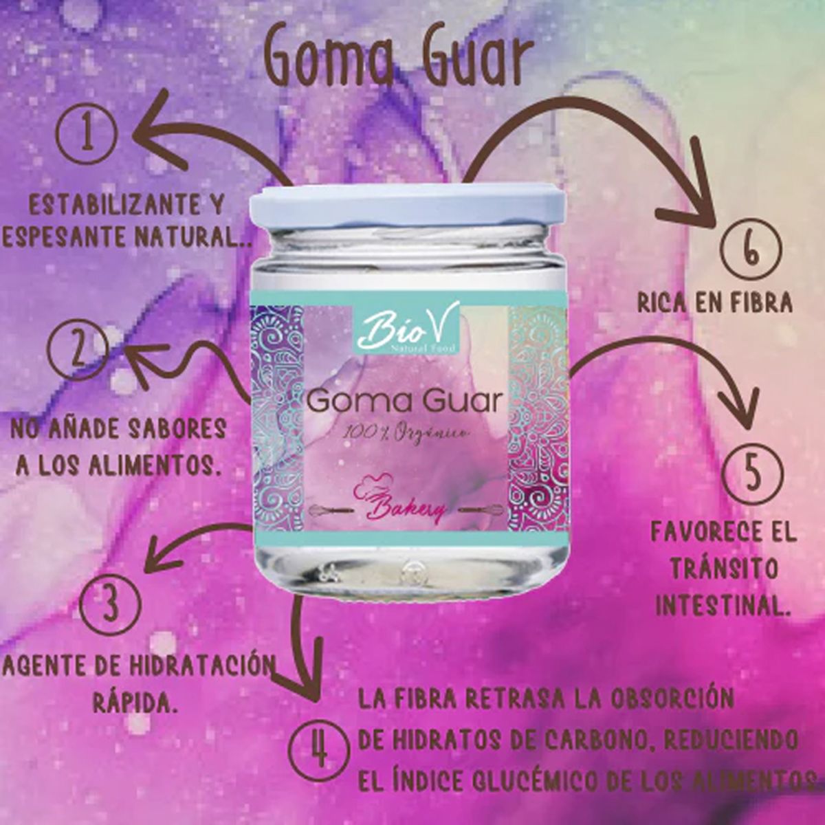 BIOV - Goma Guar 200g Sin Gluten Vegano Bio V