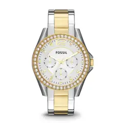 FOSSIL - Reloj Riley ES3204 Plateado Dorado De Acero inoxidable P Mujer