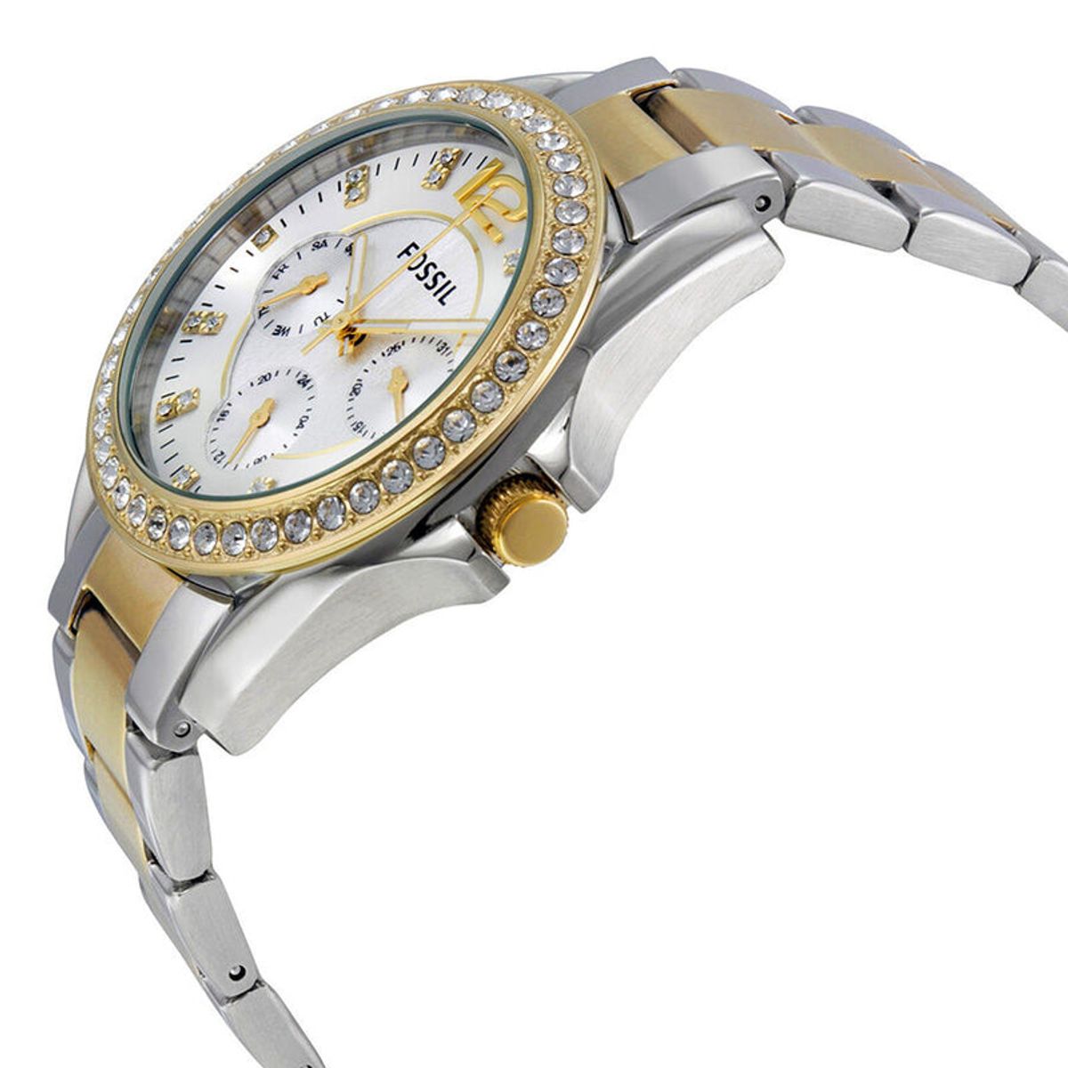 FOSSIL - Reloj Fossil Riley ES3204 Plateado Dorado De Acero inoxidable P Mujer.