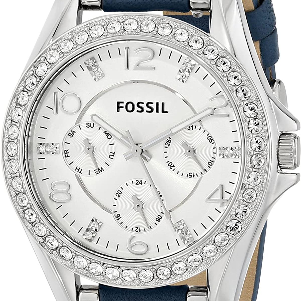 FOSSIL - Reloj Fossil Riley ES3464 Azul De Cuero Piel Para Mujer.