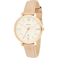 FOSSIL - Reloj Jacqueline ES3487 Beige De Cuero Piel Para Mujer.