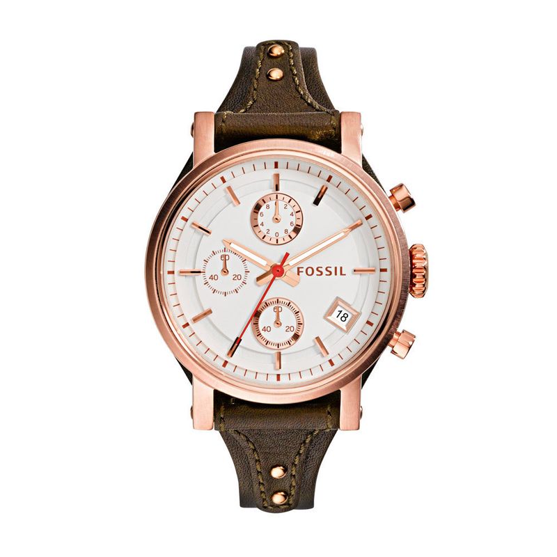 FOSSIL - Reloj Fossil Boyfriend ES3616 Marrón De Cuero Piel Para Mujer.
