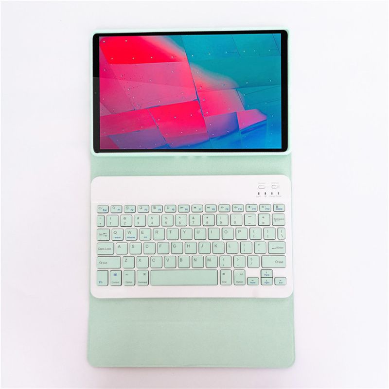 RENVMEXY - Funda + Teclado Bluetooth verde para Lenovo Tab M10 Plus 103 Pulgadas