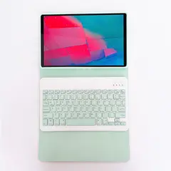 RENVMEXY - Funda + Teclado Bluetooth verde para Lenovo Tab M10 Plus 103 Pulgadas