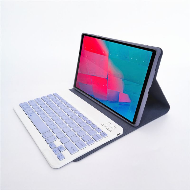 RENVMEXY - Funda+Teclado Bluetooth morado para Lenovo Tab M10 Plus 103 Pulgadas
