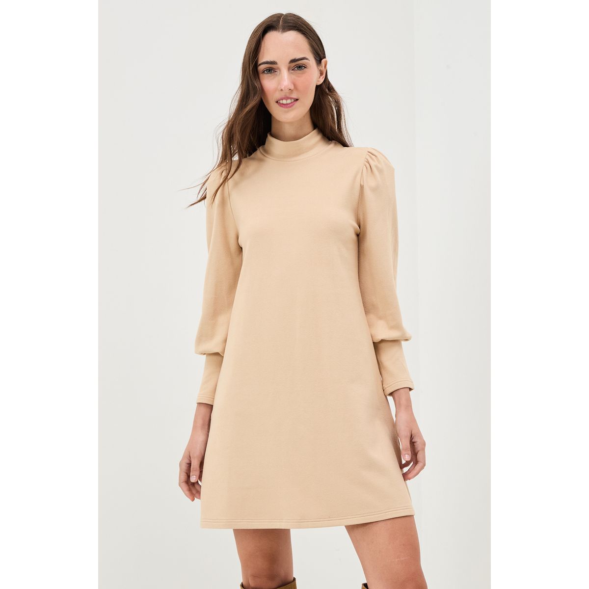 IO - Vestido Corto Beige Mujer Io