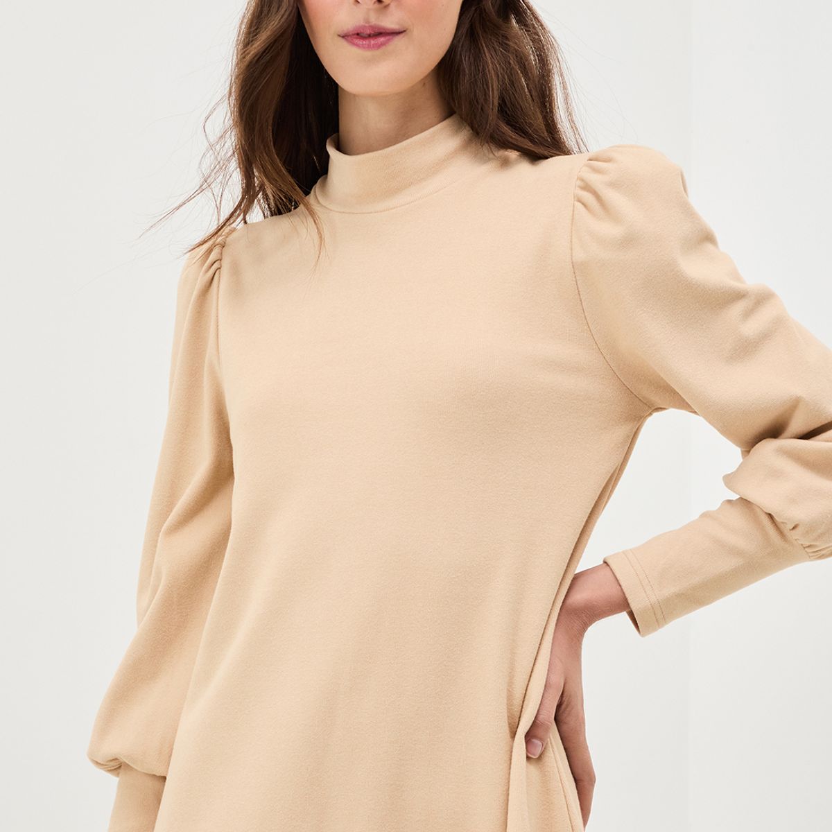 IO - Vestido Corto Beige Mujer Io