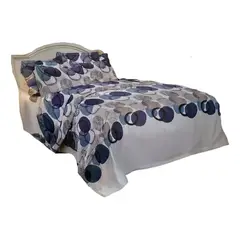 ARMONIA - Sábana 15 Plazas - 800 Hilos Azul Americano Elegante - 801