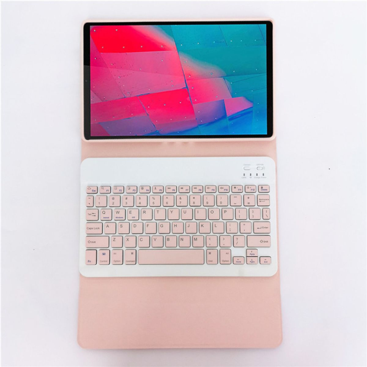 RENVMEXY - Funda + Teclado Bluetooth Rosa para Lenovo Tab M10 Plus 103 Pulgadas