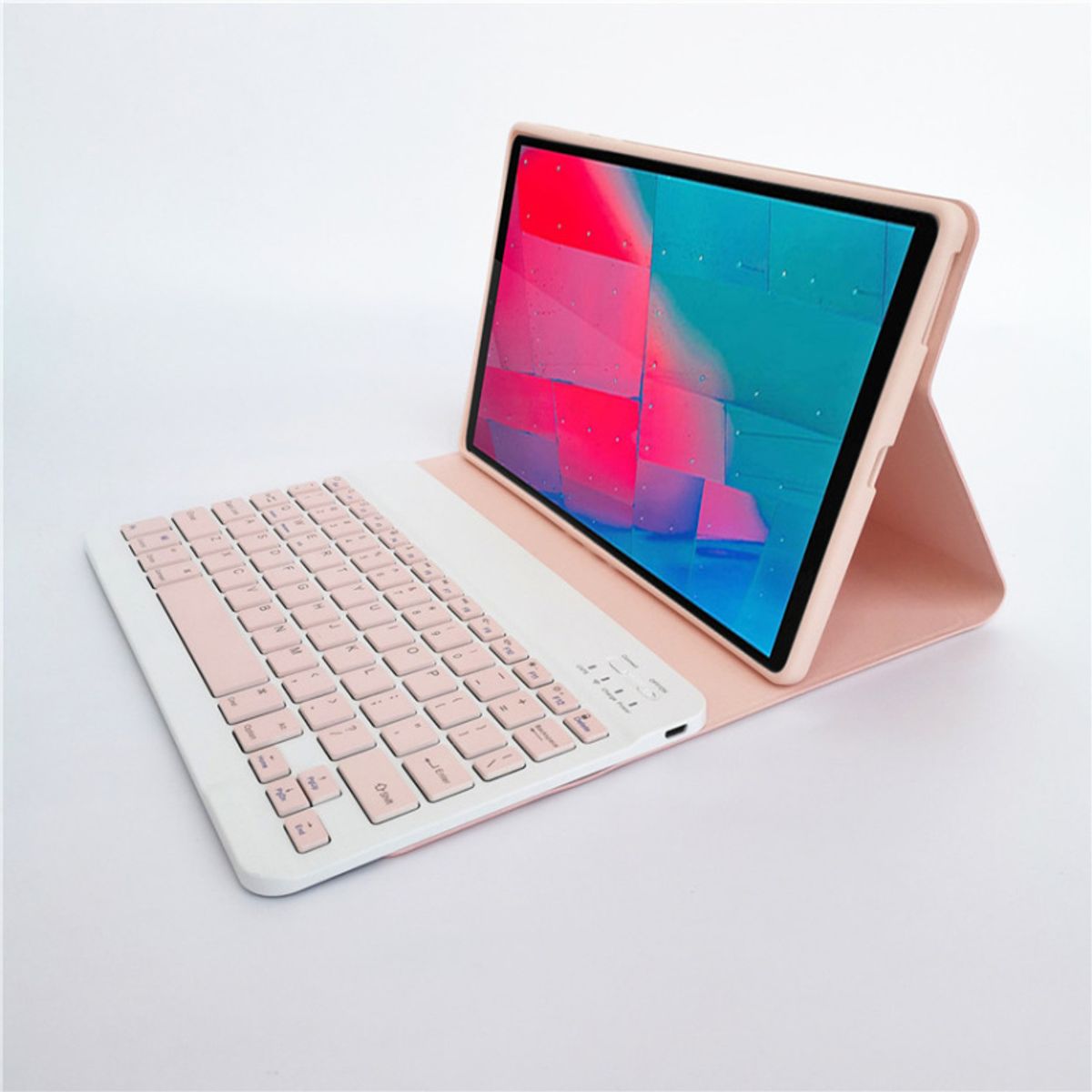 RENVMEXY - Funda + Teclado Bluetooth Rosa para Lenovo Tab M10 Plus 103 Pulgadas