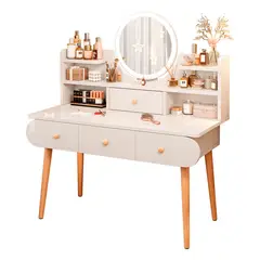 DE TODO Y MAS - Tocador c/espejo y luz 4 cajones 100cm Chic Home