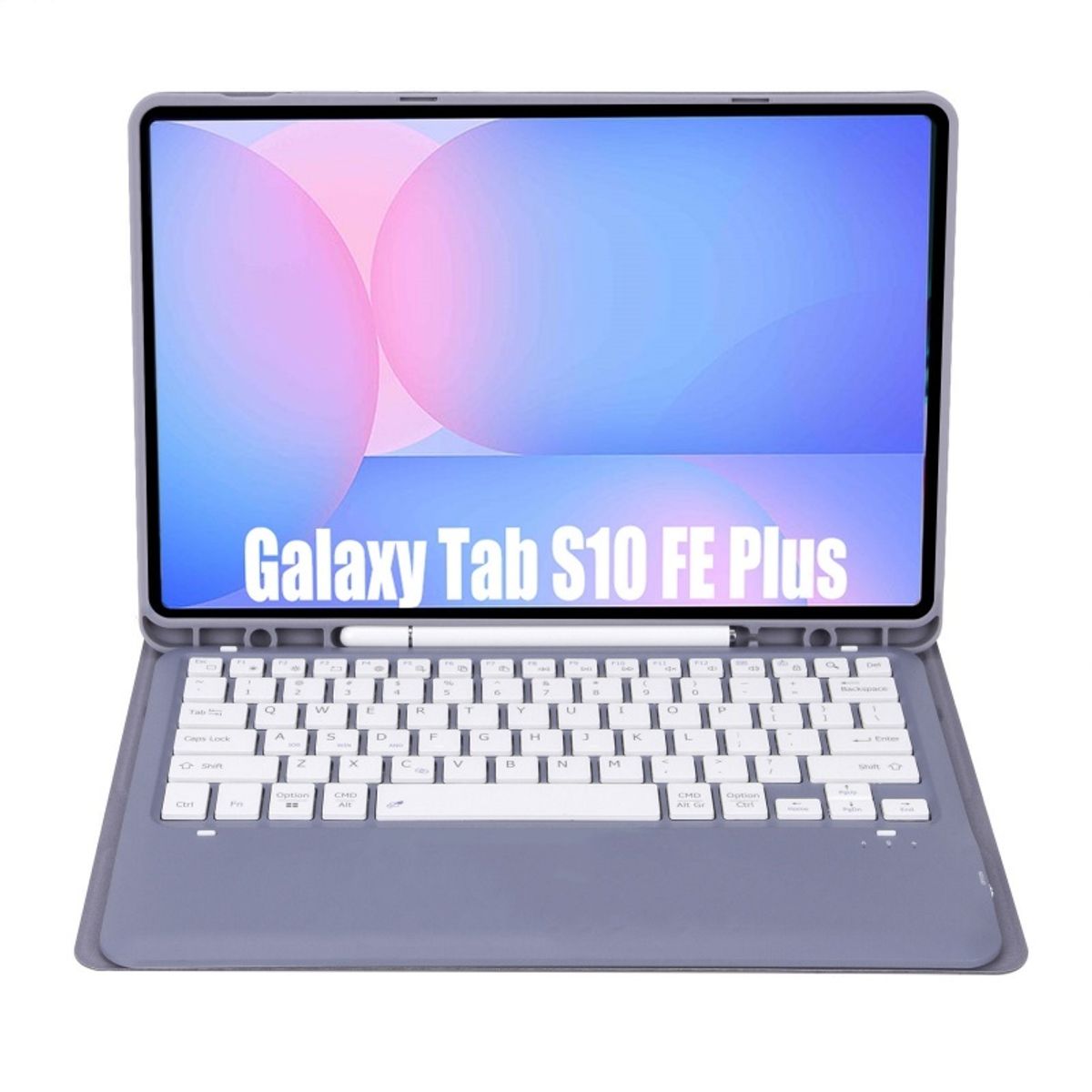 RENVMEXY - Teclado Bluetooth A820B morado para Samsung Galaxy Tab S10 FE Plus