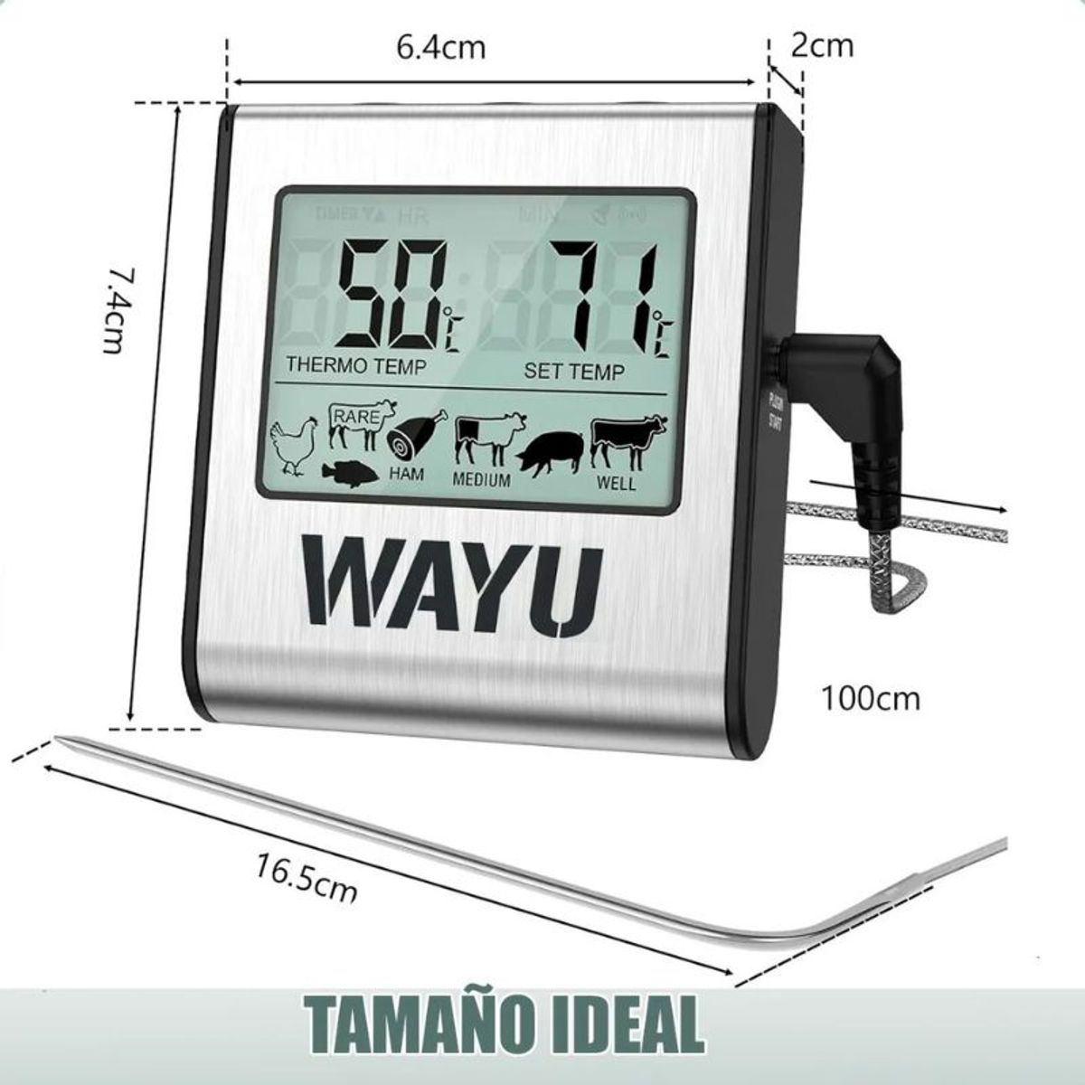 WAYU - Termometro Para Carne Termómetro Digital Wayu Termometro