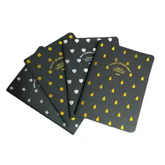 GENERICO - Mini Croquera Hojas Negras Cuaderno Artístico Compacto
