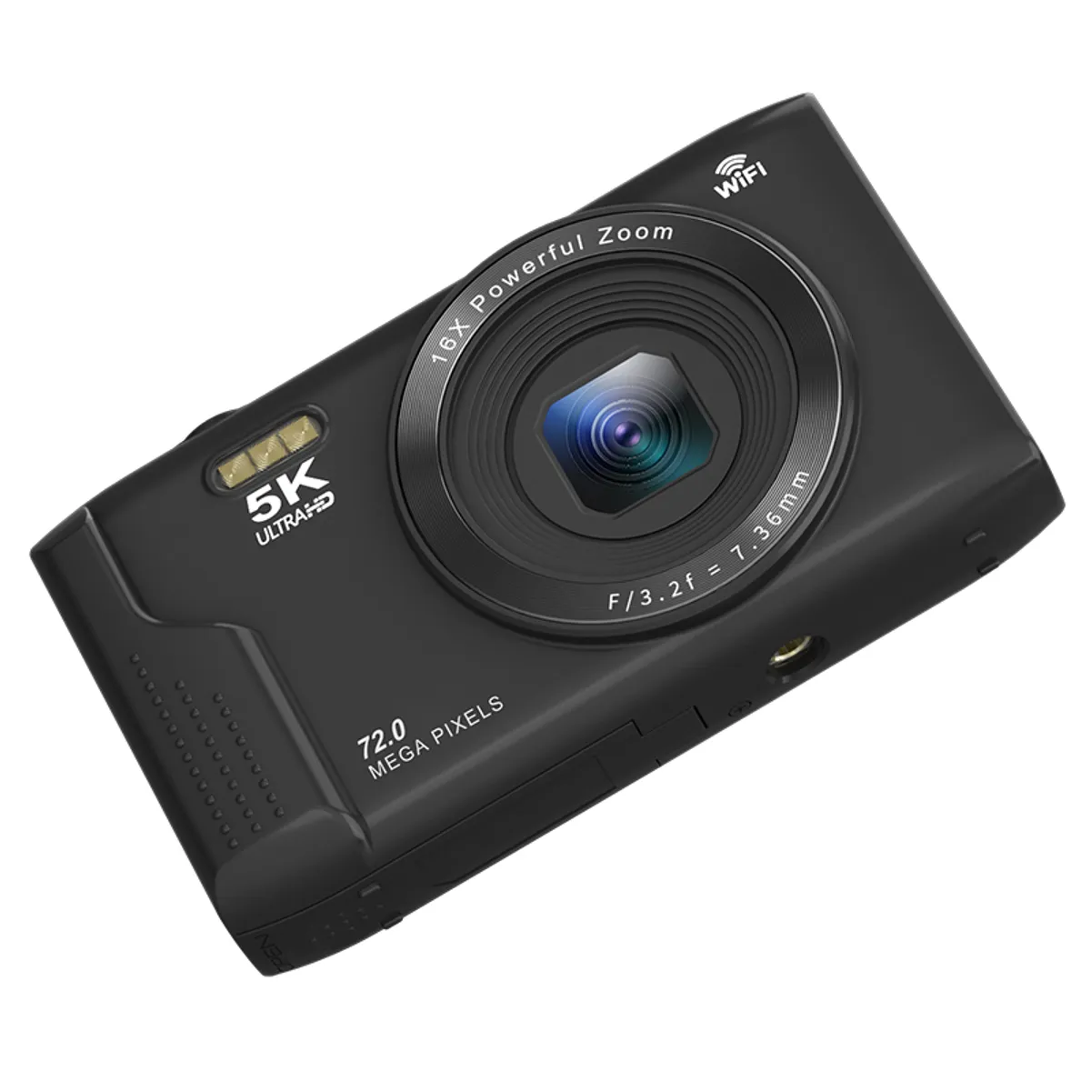 RENVMEXY - Cámara Digital S95PRO Negra 5K｜72MP Real + Zoom 16X｜Incluye 64GB