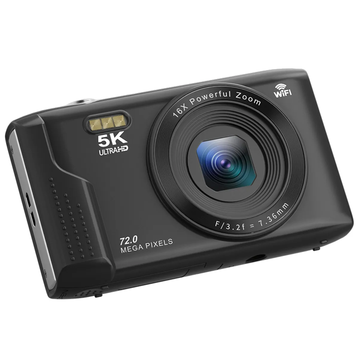 RENVMEXY - Cámara Digital S95PRO Negra 5K｜72MP Real + Zoom 16X｜Incluye 64GB