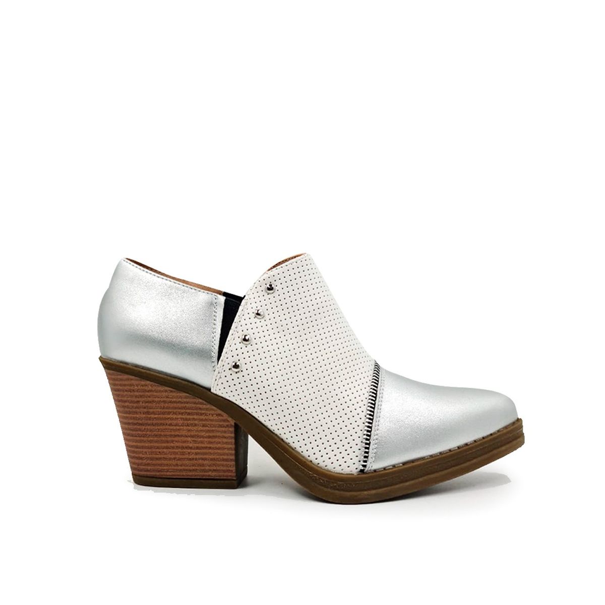 HERIEL - Botín Blanco y Negro Taco Mujer