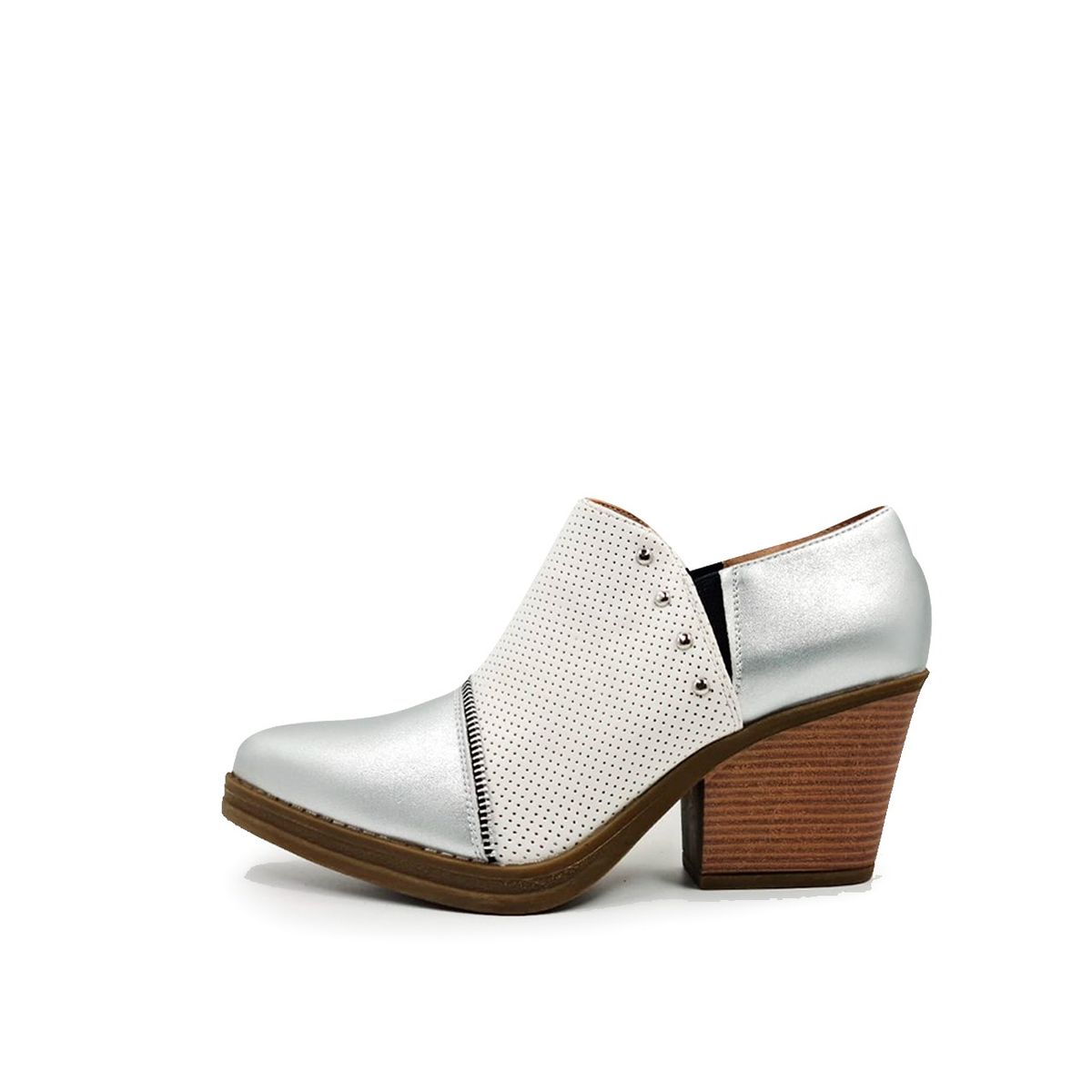 HERIEL - Botín Blanco y Negro Taco Mujer