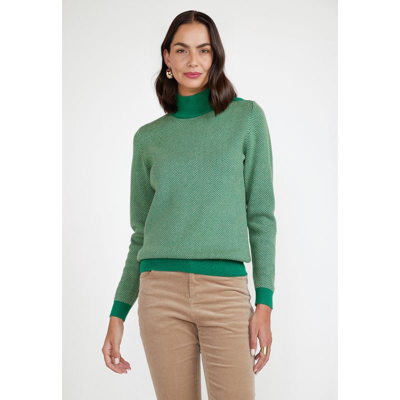 CANADIENNE - Sweater Mujer Algodón Verde Canadienne