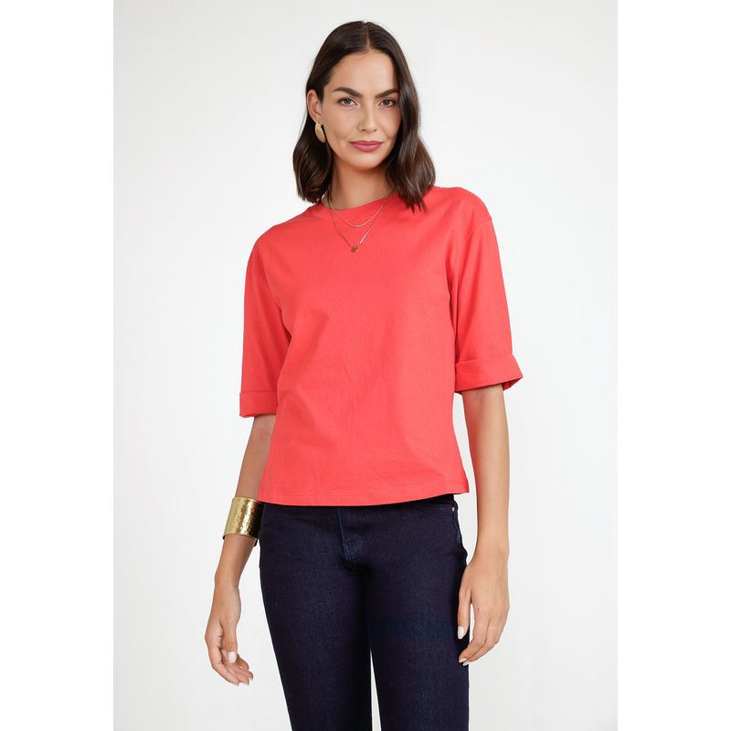 CANADIENNE - Polera Mujer Algodón Peruano Magenta Canadienne