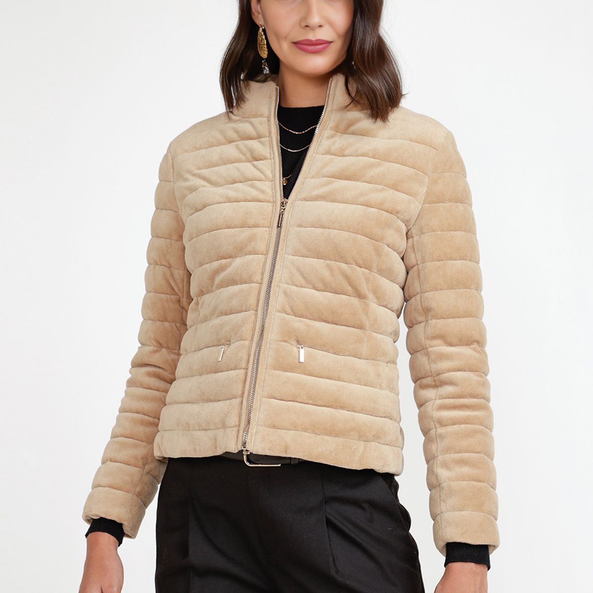 CANADIENNE - Parka Acolchada Mujer Algodón Beige Canadienne