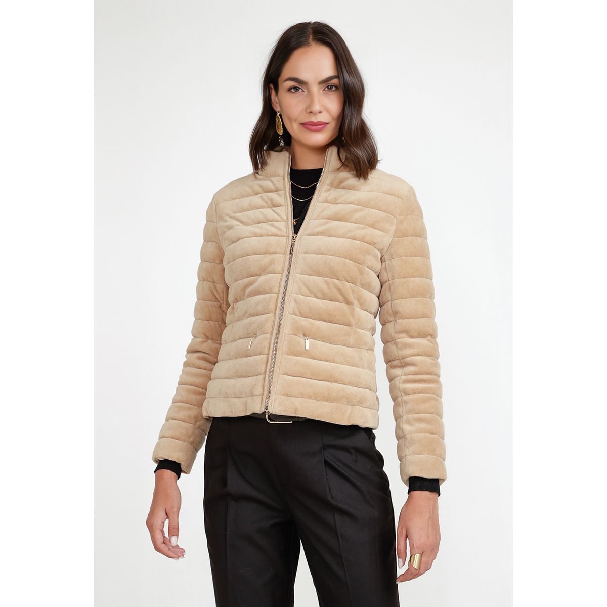 CANADIENNE - Parka Acolchada Mujer Algodón Beige Canadienne