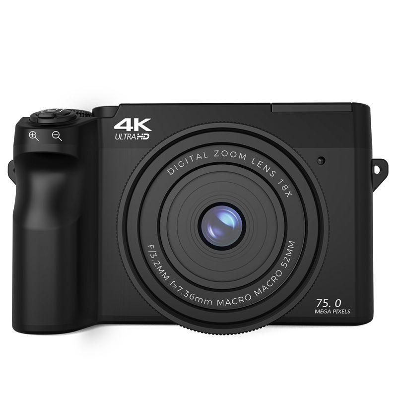 RENVMEXY - Cámaras Digitales 4K 75MP WiFi Negra + 64GB-Zoom digital 18X Webcam