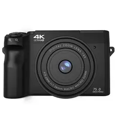 RENVMEXY - Cámaras Digitales 4K 75MP WiFi Negra + 64GB-Zoom digital 18X Webcam